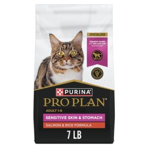 Purina Pro Plan Sensitive Skin & Stomach Adult Dry Cat Food, Salmon (7 lb)