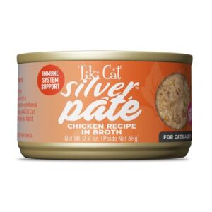 Tiki Cat Silver Paté Wet Cat Food, Chicken Recipe in Broth (2.4 oz, 12-count)