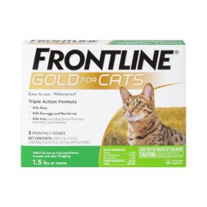 FRONTLINE Gold for Cats Flea & Tick Treatment (over 1.5 lbs), 3 Doses