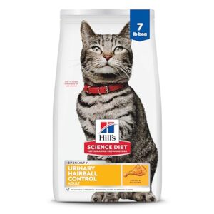 Hill’s Science Diet Adult Urinary & Hairball Control Dry Cat Food (Chicken & Rice)