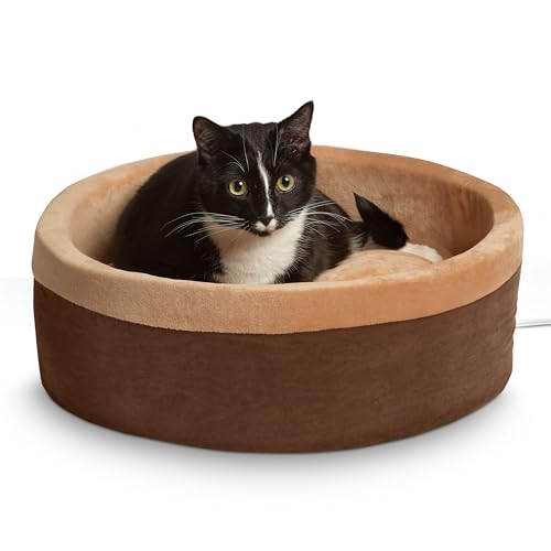 K&H Heated Cat Bed, Thermo-Kitty Bed Indoor, Safety Listed, Large 20in, 4W