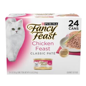 Purina Fancy Feast Classic Pâté Chicken Feast Wet Cat Food (3 oz, 24 cans)