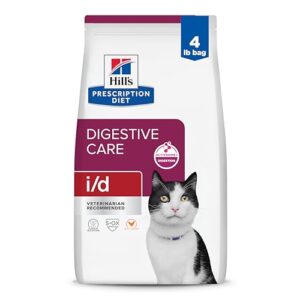 Hill’s Prescription Diet i/d Digestive Care Dry Cat Food with Chicken (4 lb)
