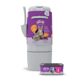 Litter Genie XL+ Pail with 24 ft Jumbo Refill, Ideal for Multi-Cat Homes