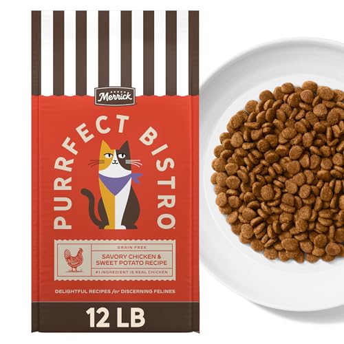 Merrick Purrfect Bistro Grain Free Dry Cat Food with Chicken, 12 lb Bag