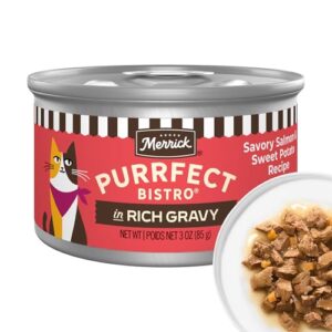 Merrick Purrfect Bistro Savory Salmon & Sweet Potato in Gravy (24×3 oz)