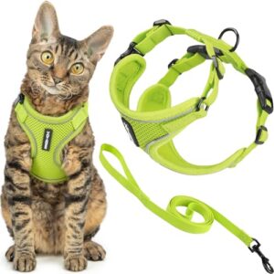Voyager Escape-Proof Step-in Cat Harness & Leash (Lime, Small)
