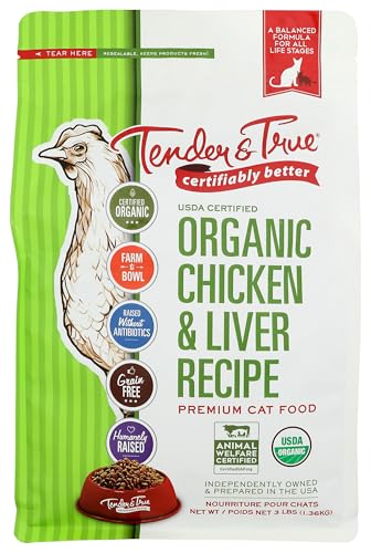 Tender & True Organic Chicken & Liver Recipe Cat Food, 3 lb