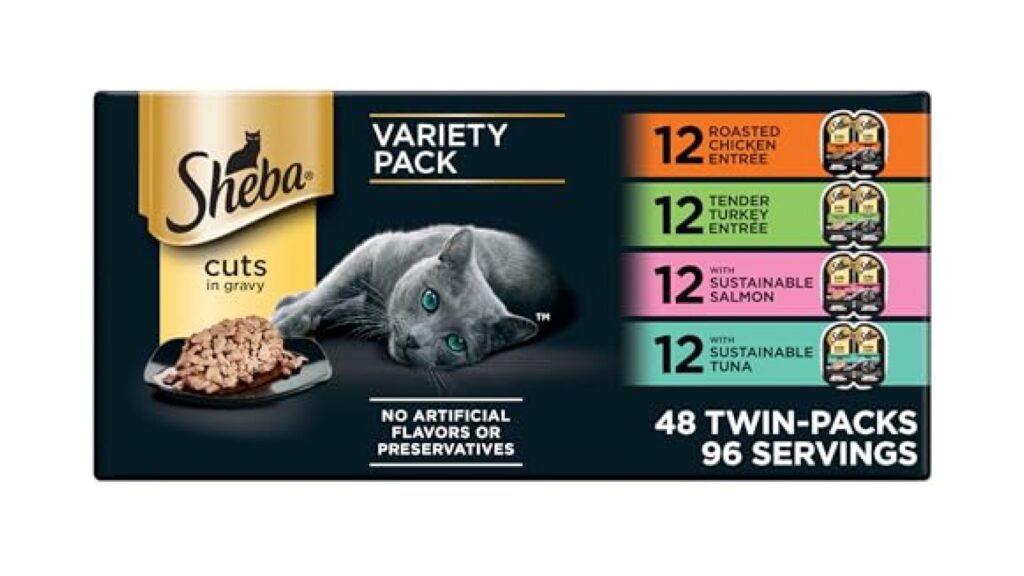 Sheba Perfect Portions Cuts Wet Cat Food, Variety Pack, 2.6 oz, 48 ct