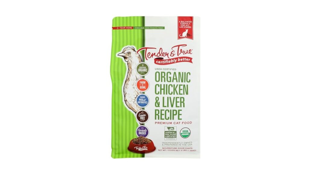 Tender & True Organic Chicken & Liver Recipe Cat Food, 3 lb
