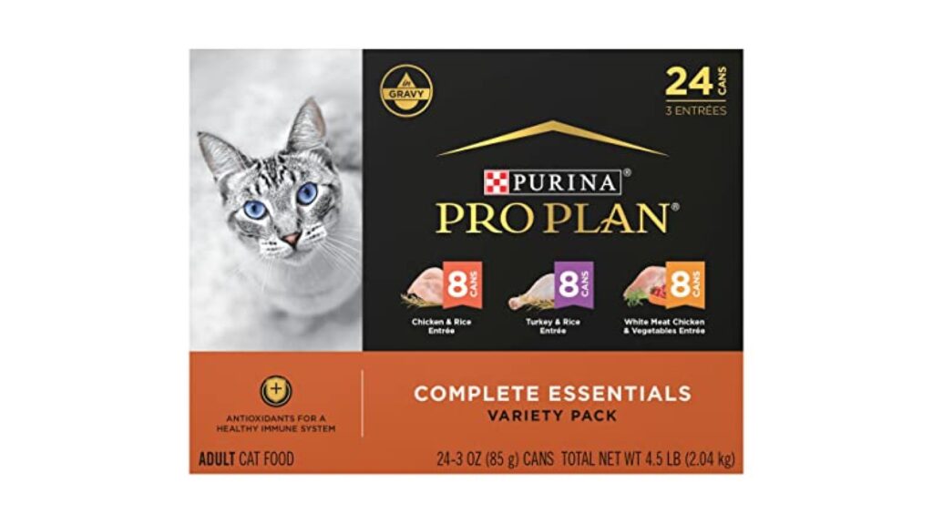 Purina Pro Plan Complete Essentials Wet Cat Food Variety, (24) 3 oz Cans