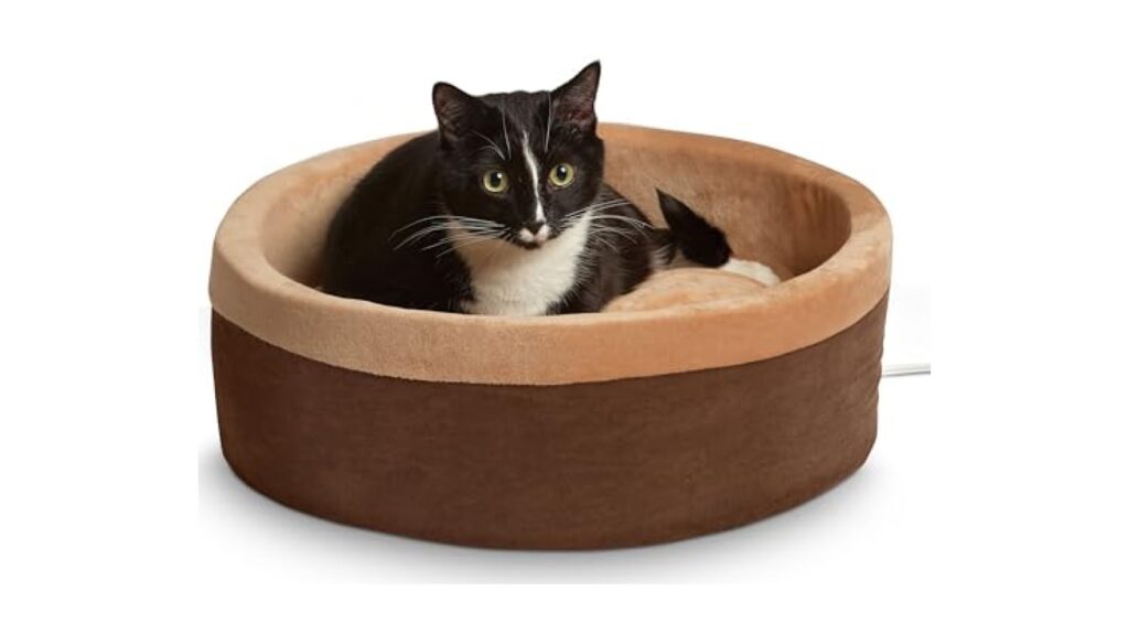 K&H Heated Cat Bed, Thermo-Kitty Bed Indoor, Safety Listed, Large 20in, 4W