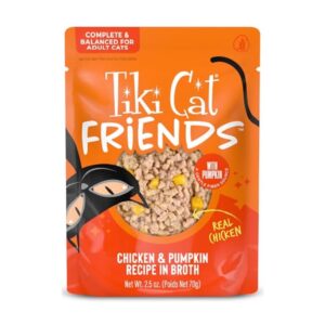 Tiki Cat Friends Wet Cat Food, Chicken & Pumpkin (2.5 oz pouch, 12-count)