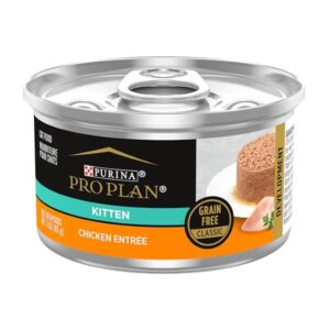 Purina Pro Plan Grain Free Wet Kitten Food Pate, Chicken Entree (3 oz, 24 cans)