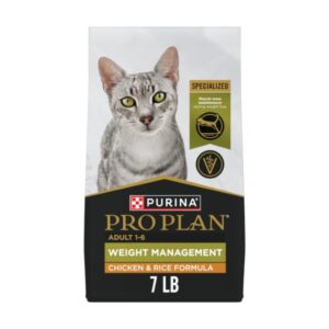 Purina Pro Plan Adult Weight Management Dry Cat Food, Chicken & Rice (7 lb)