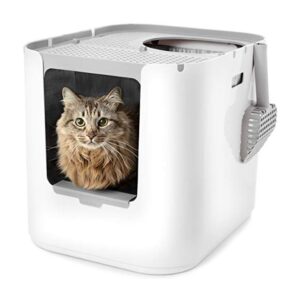 Modkat XL Cat Litter Box, Top or Front-Entry (White)