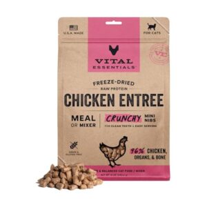 Vital Essentials Freeze Dried Cat Food — Chicken Crunchy Mini Nibs (12 oz)