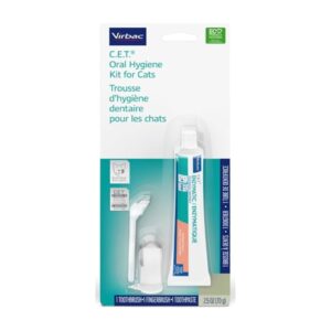 Virbac C.E.T. Oral Hygiene Kit for Cats (Seafood toothpaste + toothbrush)
