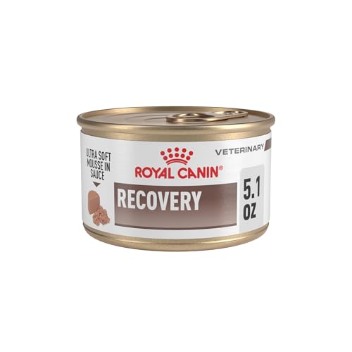 ROYAL CANIN Veterinary Diet Feline and Canine Recovery Adult Ultra Soft Mousse in Sauce Cat and Dog Food, 5.1 oz (Pack of 24)