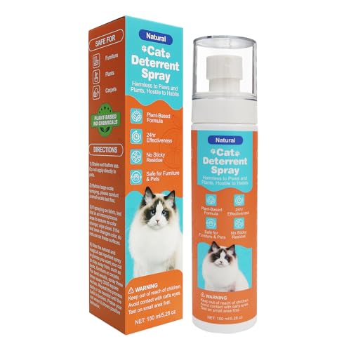 PerkPaw PetCare Cat Deterrent Spray, Natural Cat Repellent Spray with Citrus Scent, Indoor & Outdoor Traning Aid for Urine Marking & Anti-Scratch, Safe for Furniture, Plant & Rugs, (150ml/5.28oz)