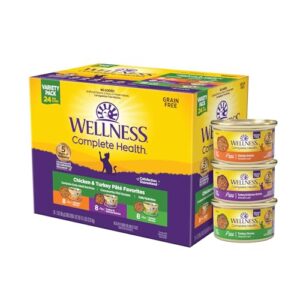 Wellness Complete Health Pâté Variety Pack, chicken and turkey favorites, 3 oz, 24 cans