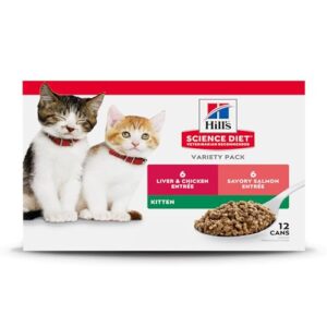 Hill’s Science Diet Kitten, liver and chicken plus savory salmon, 12 count