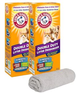 PURPUR Cloth and Litter Baking Soda Double Duty Cat Litter Deodorizer, 30 OZ (2 Boxes) Bundle