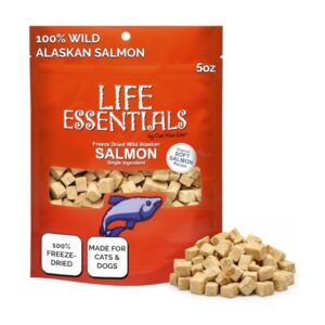 Life Essentials by Cat-Man-Doo | Freeze Dried Salmon Treats | 5oz Bag